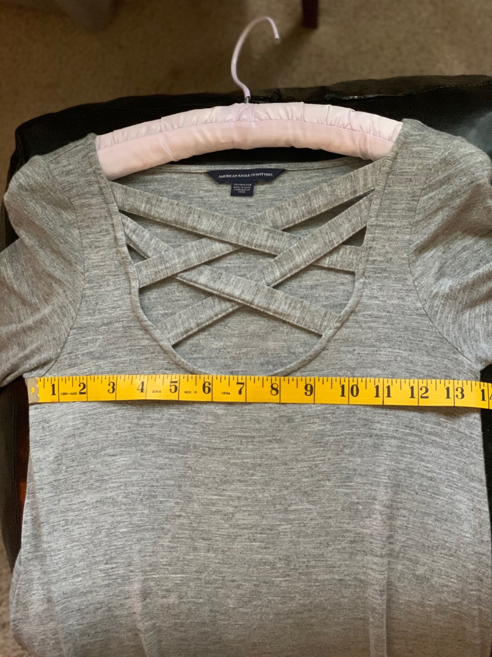 American Eagle Gray Lattice Dress XS - Super Stretchy & Soft! - Picture 7 of 9